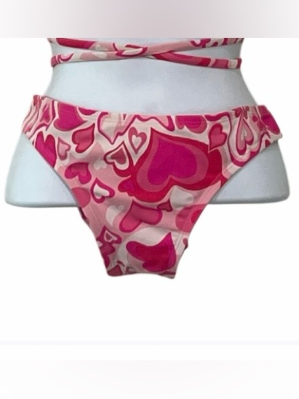 Wild Fable Pink Heart Print Bikini Bottoms Size Medium
